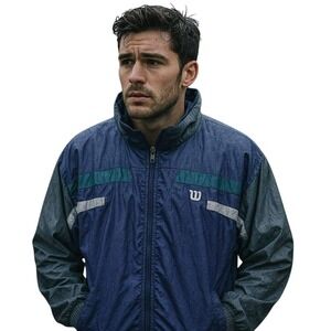 Vintage 90's Wilson Advantage Vintage‎ Windbreaker Jacket Retro Sports Zip-Up XL